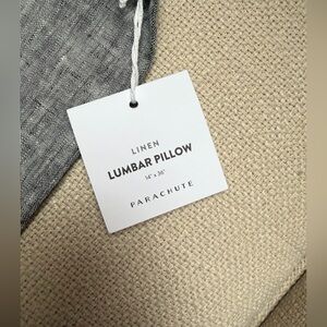 Parachute NWT Linen Lumbar Pillow Cover Black Chambray | 14”x36”